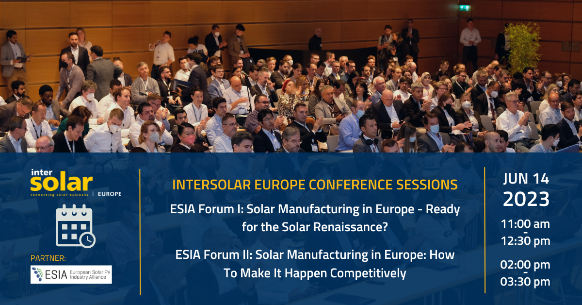 ESIA Forum at Intersolar European Solar PV Industry Alliance